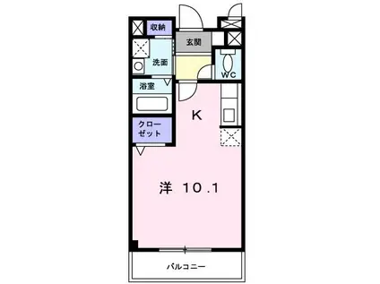 アグレイア(ワンルーム/1階)の間取り写真