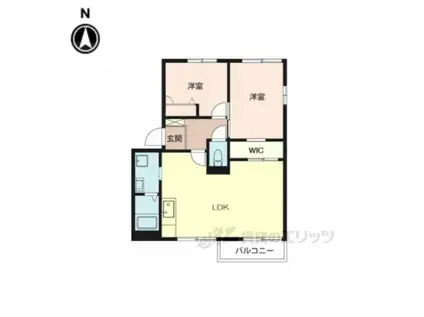 ハイツあすか路2(2LDK/2階)の間取り写真