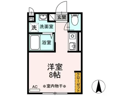 大和D-ROOMSUNEI A(ワンルーム/2階)の間取り写真