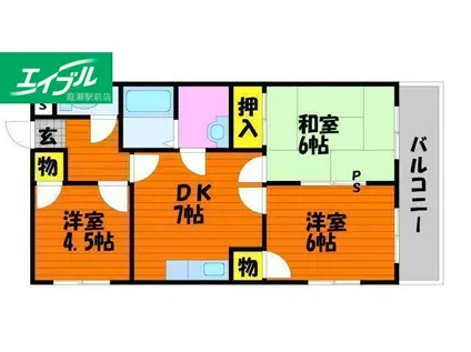 メゾン西ウィング(3DK/3階)の間取り写真