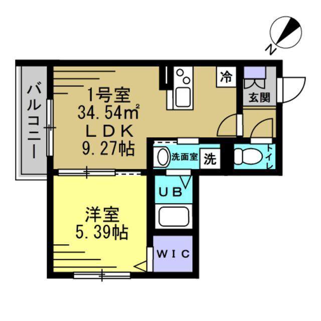パストラル実籾(1LDK/1階)の間取り写真