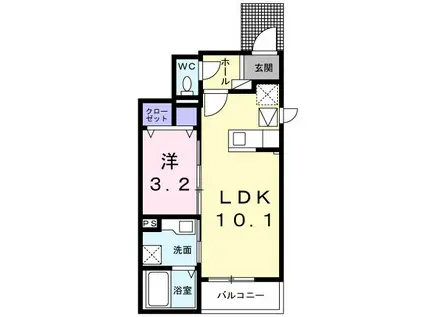 リジエールII(1LDK/1階)の間取り写真