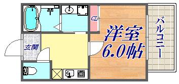 シャトーブリック(1K/1階)の間取り写真