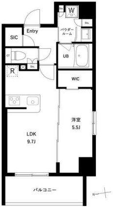 アーバンパーク綾瀬ウエスト(1LDK/9階)の間取り写真