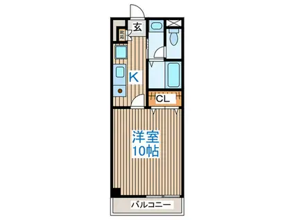 ハイブリツジマンション(1K/4階)の間取り写真