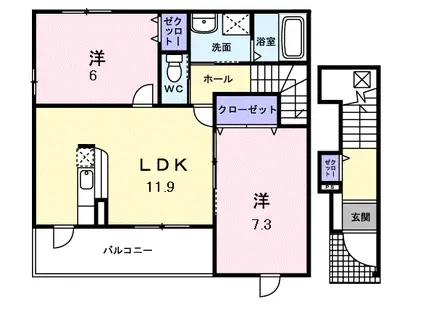 トムパーク(2LDK/2階)の間取り写真
