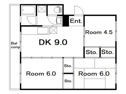 西山ハイツA(3DK/2階)の間取り写真