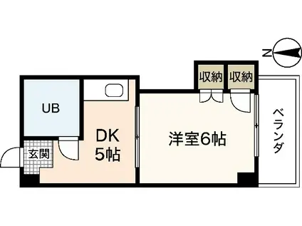 第6佐野ビル(1DK/4階)の間取り写真