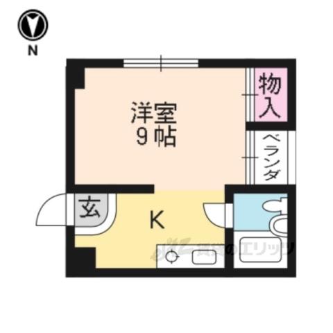 パインハウス(1K/2階)の間取り写真