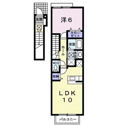 コーポミューゲ(1LDK/2階)の間取り写真
