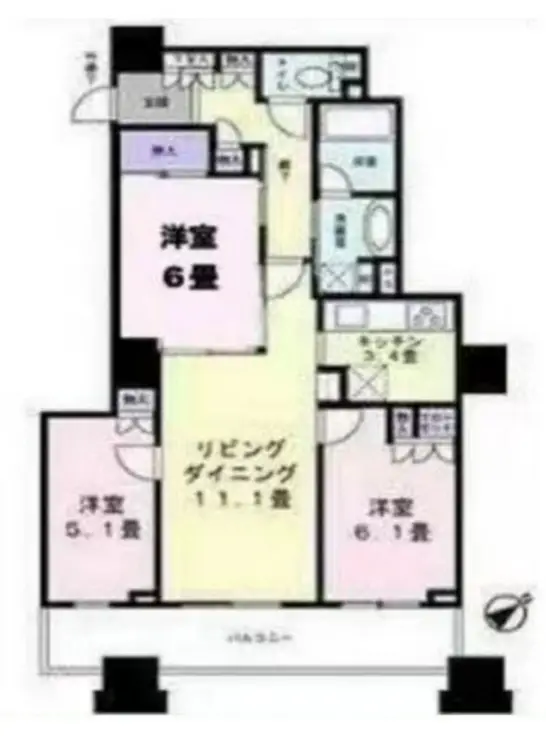 キャメリアタワー川口 6階階 間取り