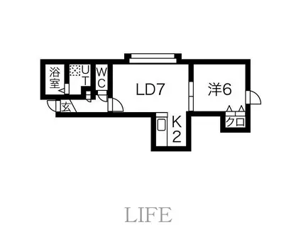 MKガーデン北野(1LDK/3階)の間取り写真