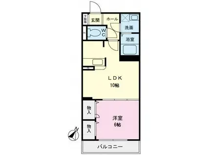 コルテカノンA・B(1LDK/3階)の間取り写真