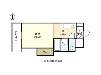 ユナイト上杉ビル(1K/4階)の間取り写真