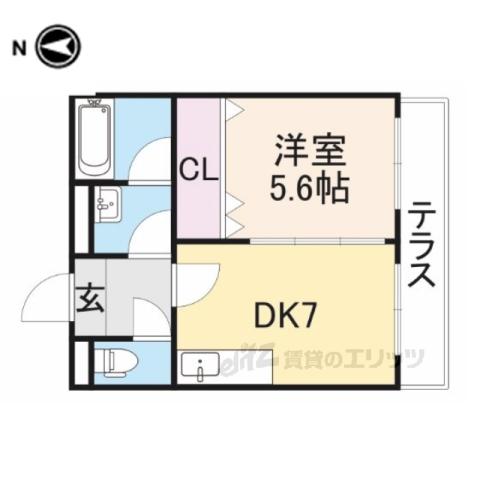 第8サンコーポ森脇(1DK/3階)の間取り写真