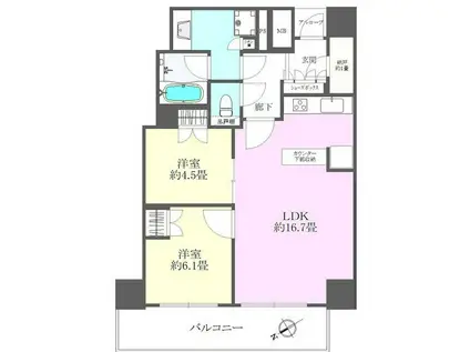 ザ・パークハウス神戸タワー(2LDK/26階)の間取り写真