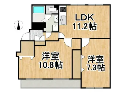 長岡天神ハイツ(2LDK/5階)の間取り写真