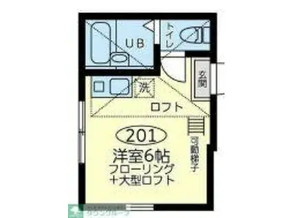 横濱マリーナ・ベイ 3(ワンルーム/2階)の間取り写真