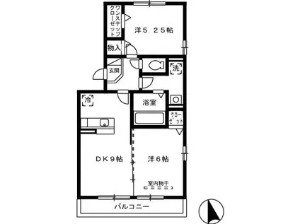 グランド・デューク(2DK/3階)の間取り写真