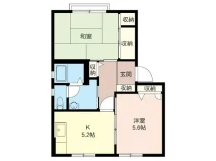  ディアス湘南(2K/1階)の間取り写真