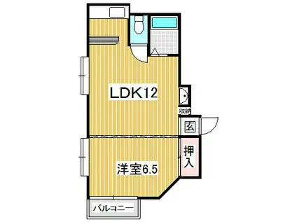 ファインステージ坪井(1LDK/3階)の間取り写真