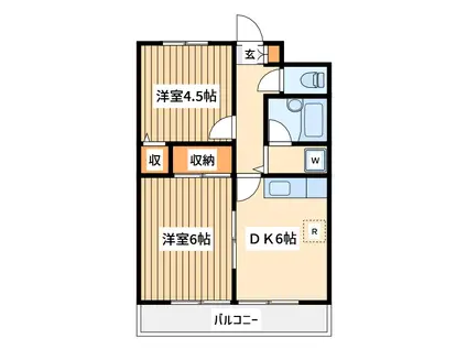 チェリーハイツ(2DK/3階)の間取り写真