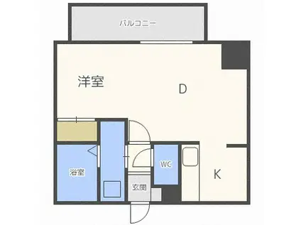 パルティーレ平岸(1LDK/4階)の間取り写真