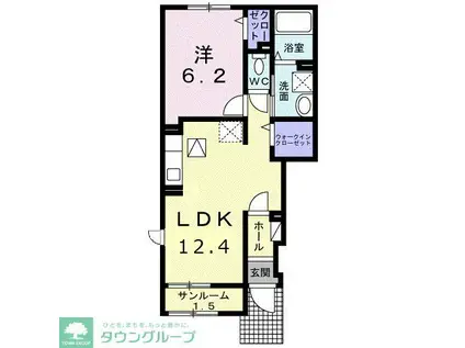 カーサ・フェリーチェ(1LDK/1階)の間取り写真