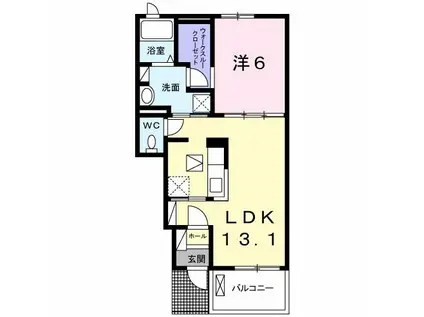 クレメント・II(1LDK/1階)の間取り写真