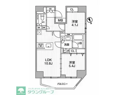 SYFORME江戸川橋(2LDK/6階)の間取り写真
