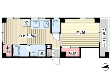 シルバー高山(1DK/3階)の間取り写真