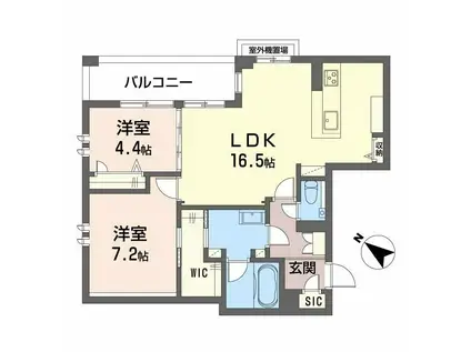 シャーメゾン 新屋敷 PREMIUM(2LDK/3階)の間取り写真
