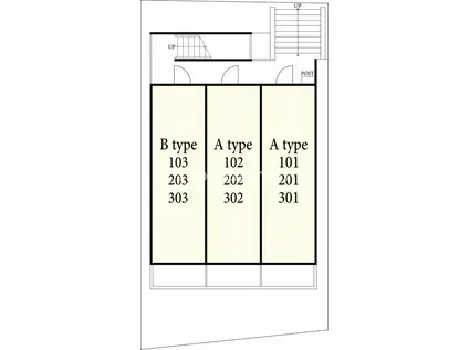 ファミーユ入江(1K/2階)の間取り写真