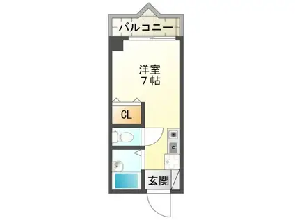 メゾンピアYUKYU 犬猫可(1K/3階)の間取り写真