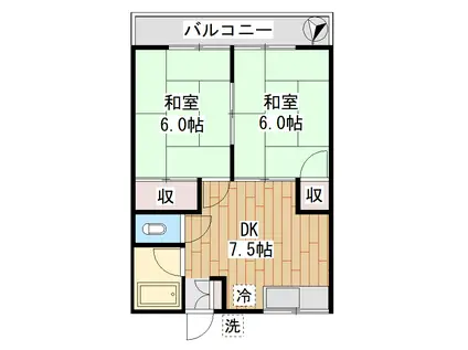 ハイツ久美(2DK/1階)の間取り写真