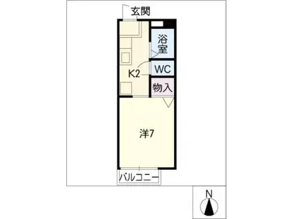 SUNNY FLAT(1K/2階)の間取り写真