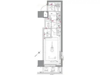 AZEST関内608(1K/6階)の間取り写真