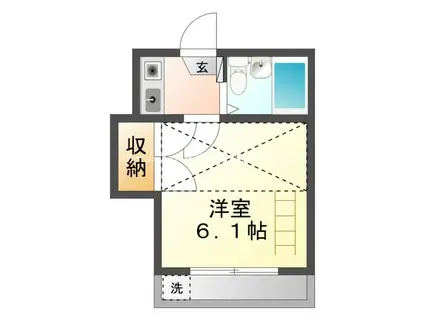 西羽田ヴィレッジ(1K/2階)の間取り写真