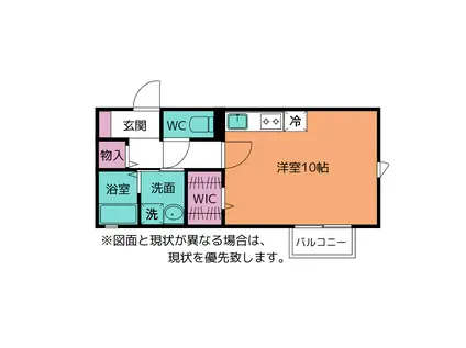 セジュール大峪(ワンルーム/2階)の間取り写真