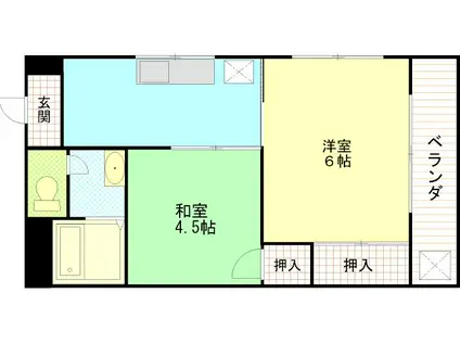 メゾン田中II(2K/2階)の間取り写真