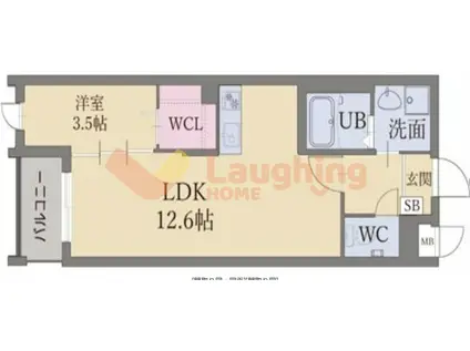 LIFEFIELD久留米(1LDK/3階)の間取り写真
