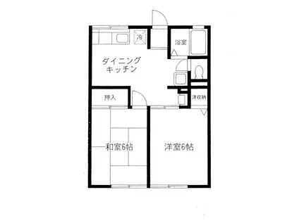 シティハイムエスポワールA(2DK/1階)の間取り写真
