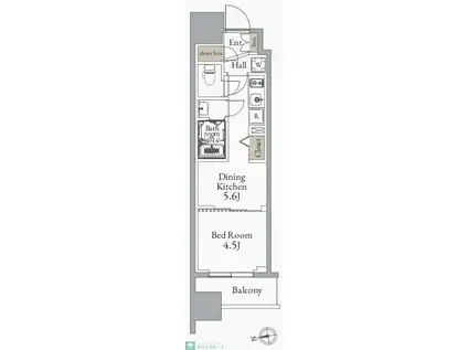 グランカーサ町屋(1DK/5階)の間取り写真