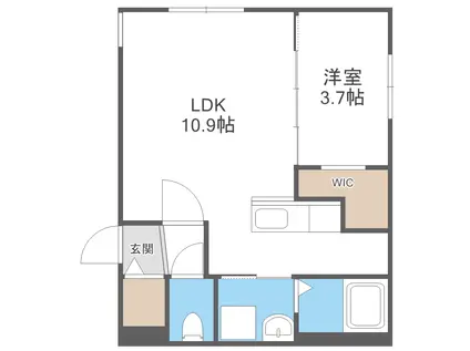 シティノーブル栄通(1LDK/1階)の間取り写真
