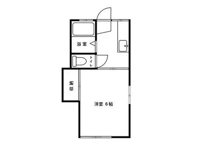 横山ハイツ(1K/2階)の間取り写真