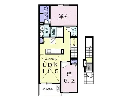 フォークK4(2LDK/2階)の間取り写真