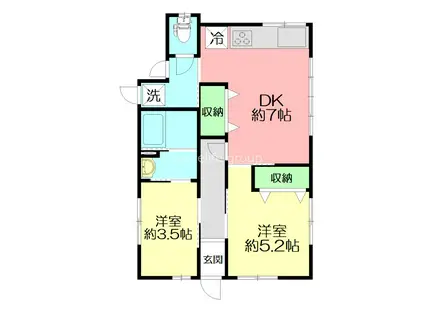 アークII(2DK/1階)の間取り写真