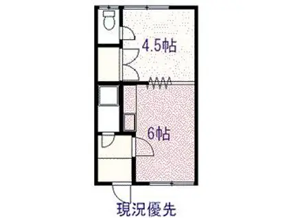 スカイハイツ(1DK/1階)の間取り写真