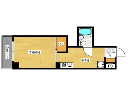 幟町やまとビル(1K/3階)の間取り写真