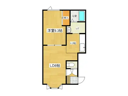 ウィンズニューバース(1LDK/1階)の間取り写真